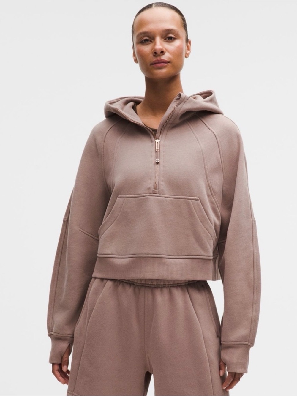 🆕 Lululemon Scuba Oversized Half-Zip Hoodie (Taupe/Pink) Ashen Rose/Rose Gold 💖